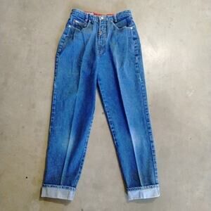 Mixed Blues High Waist Tapered Vintage 90s Y2K Jeans Size 11 100% Cotton Denim